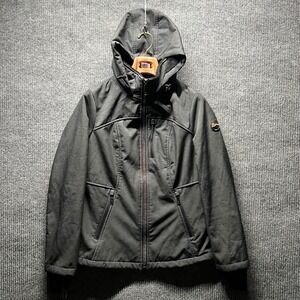 HFX Outdoors Softshell Jacket Women Size M Black Faux Fur Lined Hooded Full Zip